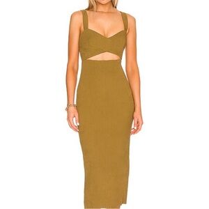 Shona Joy Mustard Midi Dress